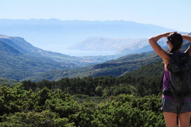istock Young woman enjoying the mountain / seaside view 940600242