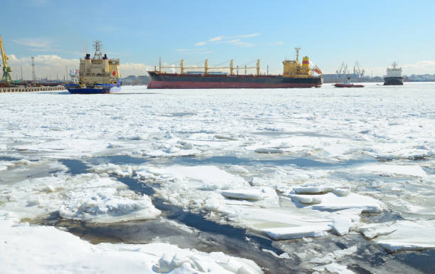 istock Cargo ship in the waters of the port. 940602814