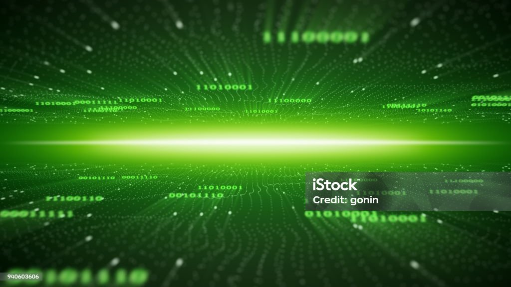 Binary Cyberspace Abstract Green Background Stock Illustration ...