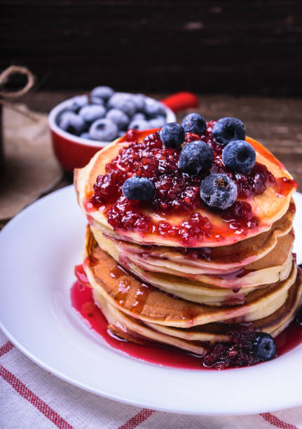 istock American pancakes with jam and blueberries 940603854