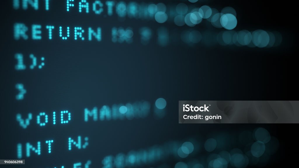 Programming Code In Computer Display Selective Focus Stock Illustration ...