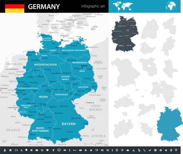 09 - deutschland - murena infografik kurze 10 - all european flags stock-grafiken, -clipart, -cartoons und -symbole