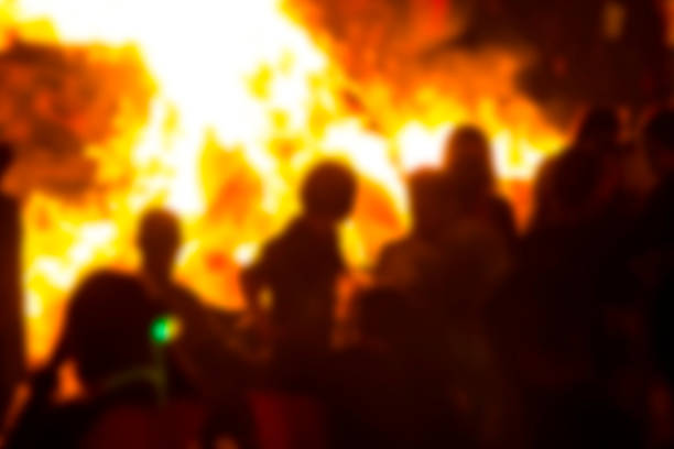 istock Abstract blur background. Festive Lag Baomer bonfires in Israel. 940644044