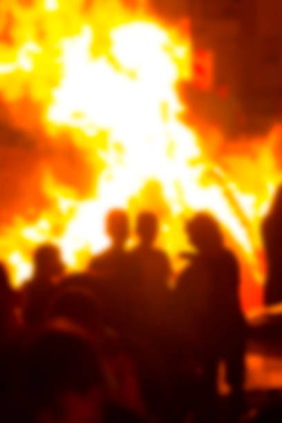 istock Abstract blur background. Festive Lag Baomer bonfires in Israel. 940644094