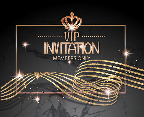 Vip Email Banner Vip Banner With Curly Ribbon Scissors And Marble Background Vector ...