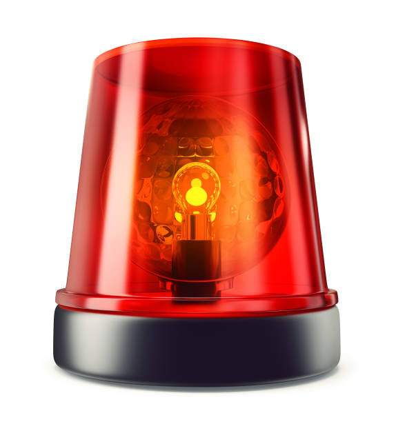siren red siren isolated on a white background. 3d illustration emergency siren stock pictures, royalty-free photos & images