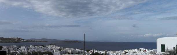 View of island of Mykonos