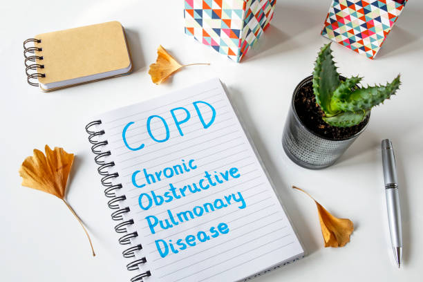 COPD Chronic Obstructive Pulmonary Disease written in notebook stock photo