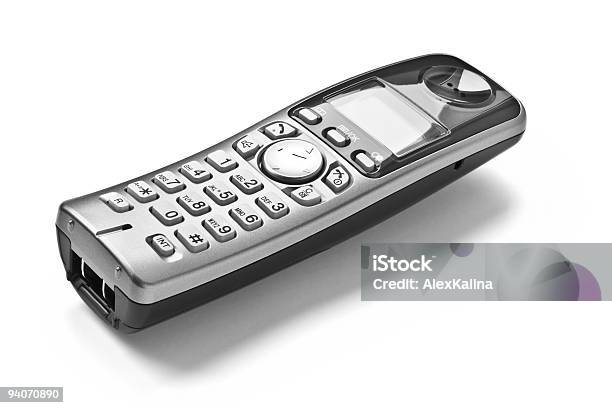 Cordless Digital Landline Phone Stock Photo - Download Image Now - Cordless Phone, Clipping Path, Close-up
