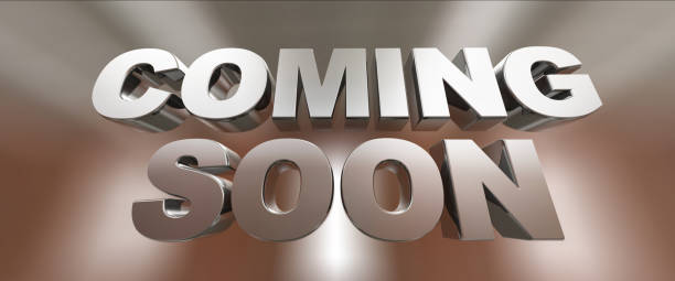 Coming soon message 3D rendering stock photo