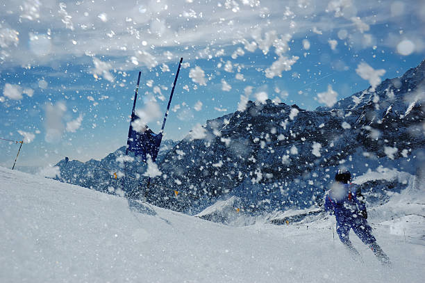 Slalom Ski racer stock photo