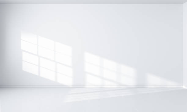 light white room interior light from window and white room interior, 3D rendering no people stock pictures, royalty-free photos & images