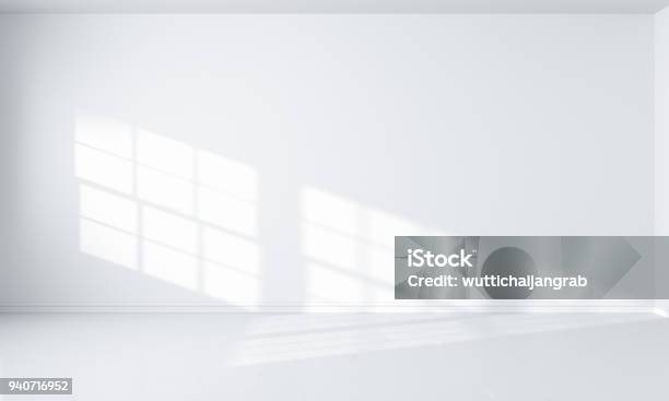 Light White Room Interior Stock Photo - Download Image Now - White Color, Wall - Building Feature, Empty