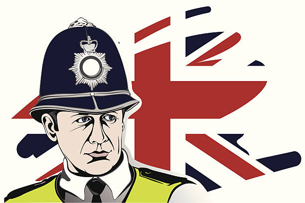 лондон policeman - police helmet stock illustrations
