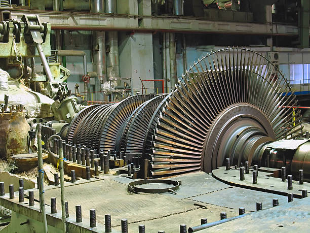 istock steam turbine during repair, night scene 94071926