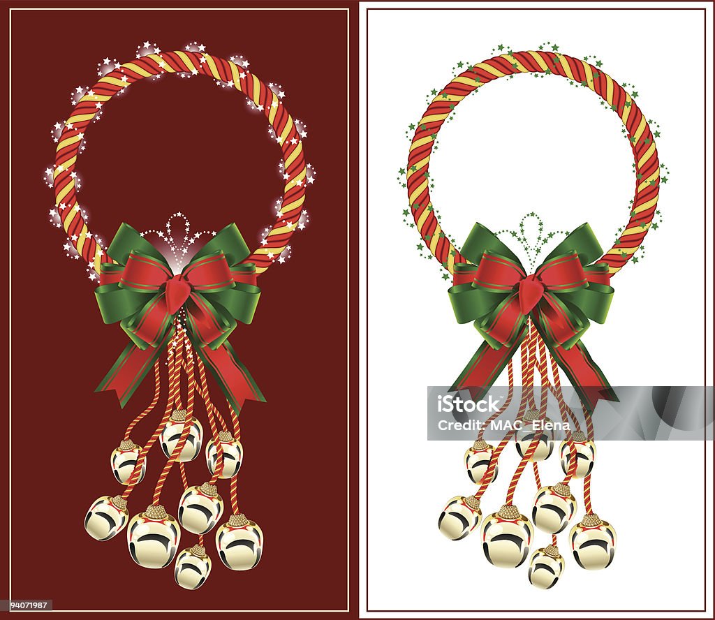 Couronne de Noël avec des cloches - clipart vectoriel de Cadeau libre de droits