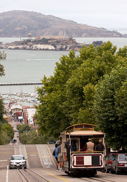 The view on street from the hill in San Francisco