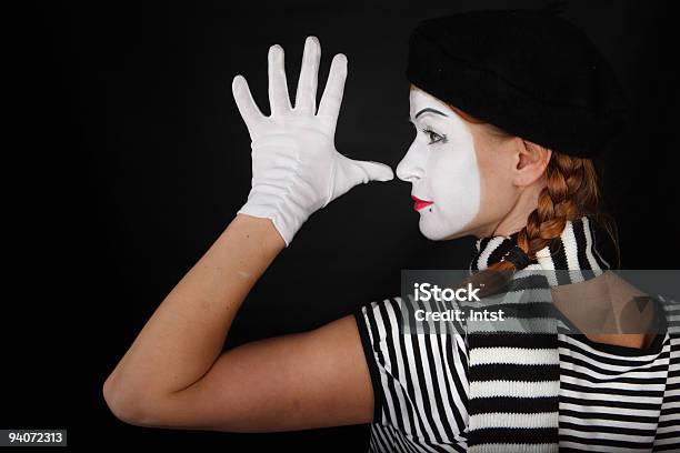 Portrait Of A Mime Girl Stock Photo - Download Image Now - Close-up, Mime Artist, 20-24 Years