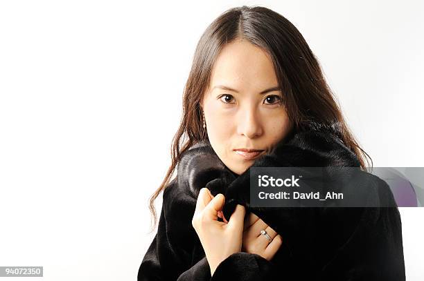 Young Woman Wearing A Black Mink Coat Stock Photo - Download Image Now - Adult, Adults Only, Beautiful People