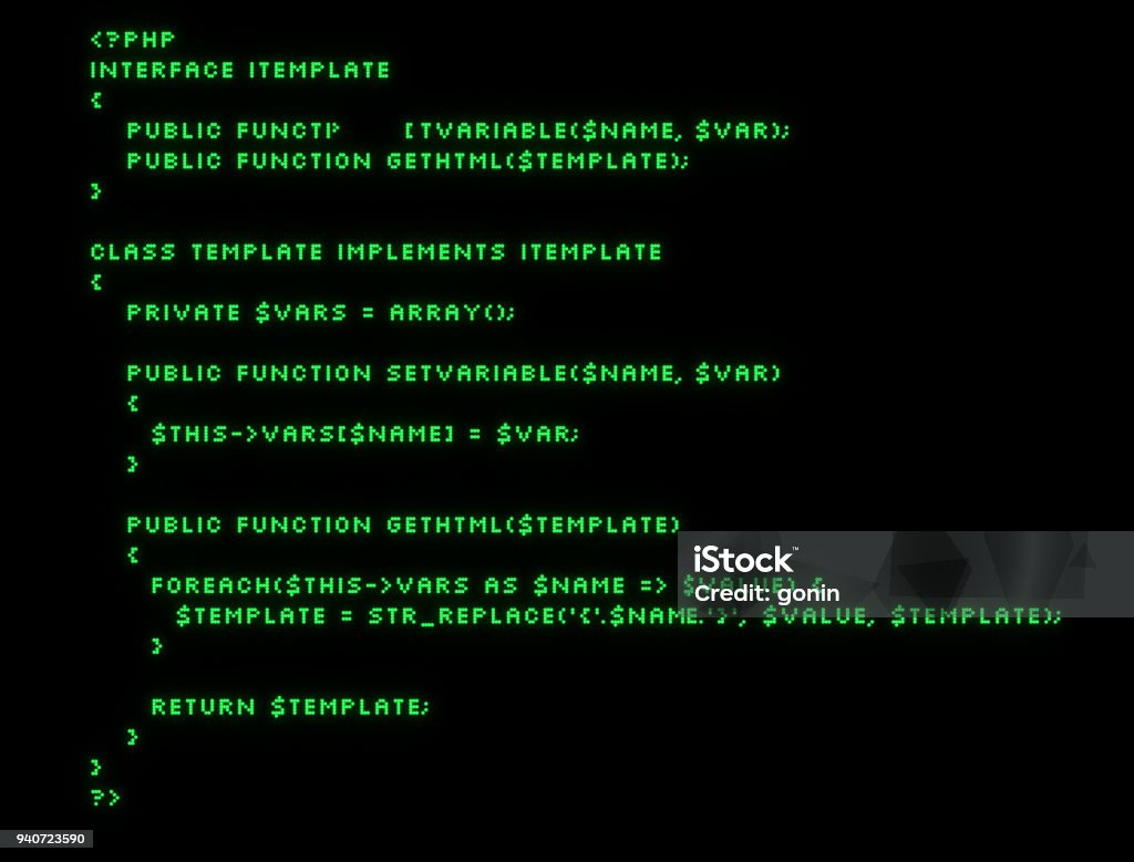Glowing Green Programming Code Stock Illustration - Download Image Now ...
