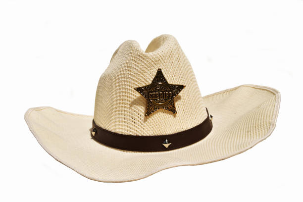 Cowboy hat with sheriff star badge
