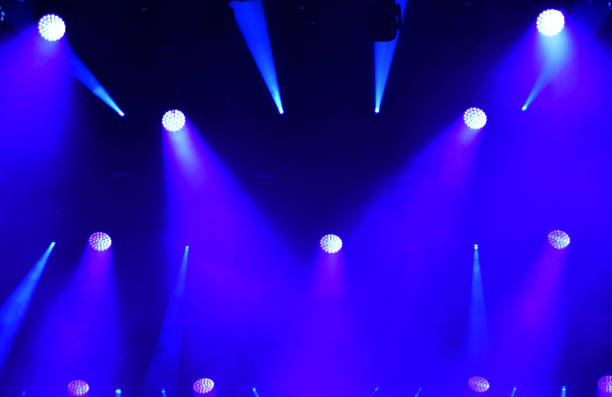 istock Blue stage lights, light show at concert 940727676