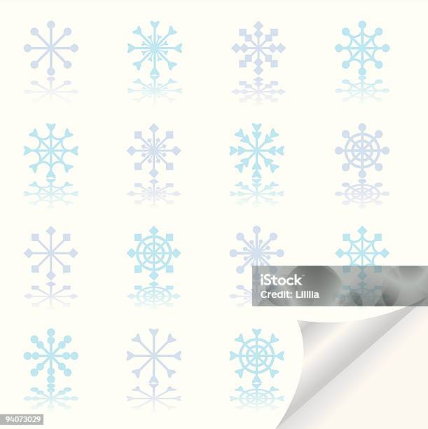 Snowflakes Icon Set Stock Illustration - Download Image Now - Abstract, Blue, Christmas
