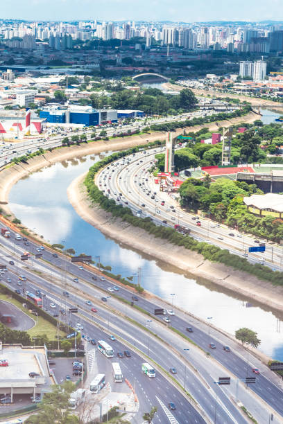istock Marginal Tiete, Sao Paulo, Brazil. Aerial View. 940748864