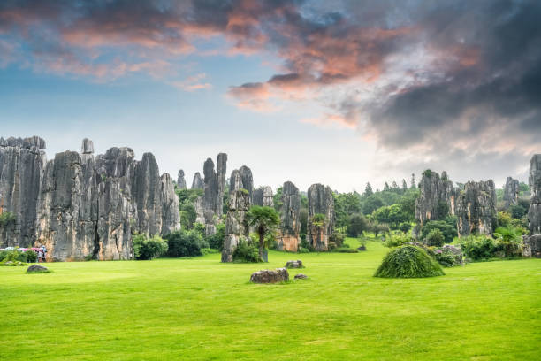 istock yunnan stone forest scenic with sunset glow 940755956