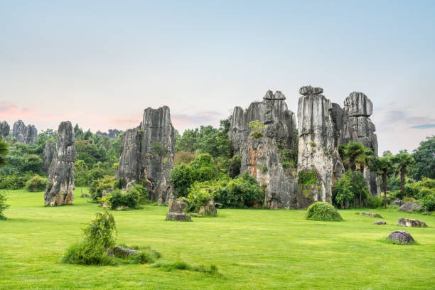 istock yunnan stone forest scenic at dusk 940755958