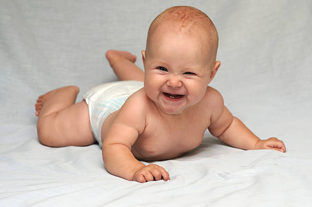 Cute Smiling Baby stock photo