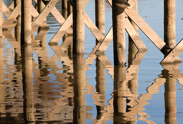 Reflecting Wooden Supports stock photo