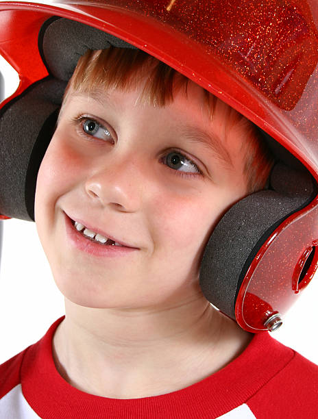 istock Little boy in baseball uniform with a Beautiful smile 94076913