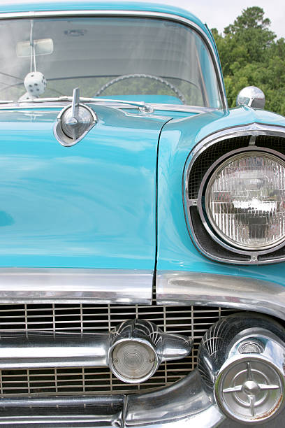 istock Classic car automobile. Vintage. Turquoise. 94077096