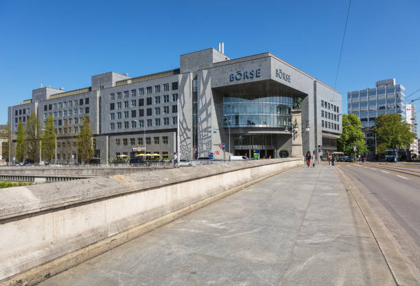 Building of the SIX Swiss Exchange in Zurich, Switzerland stock photo
