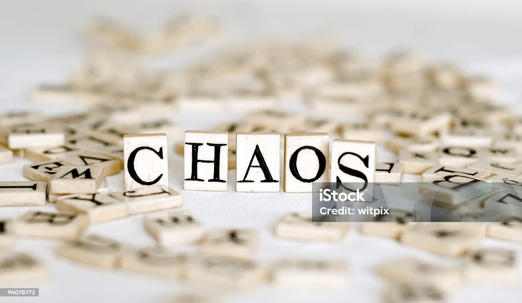 無作為のアルファベット、ワード'Chaos' - ひらめきのロイヤリティフリーストックフォト