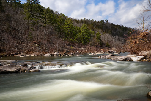 Long exposure of the St. Francis River in the Silver Mines Recreation Area in the Mark Twain National Forest.