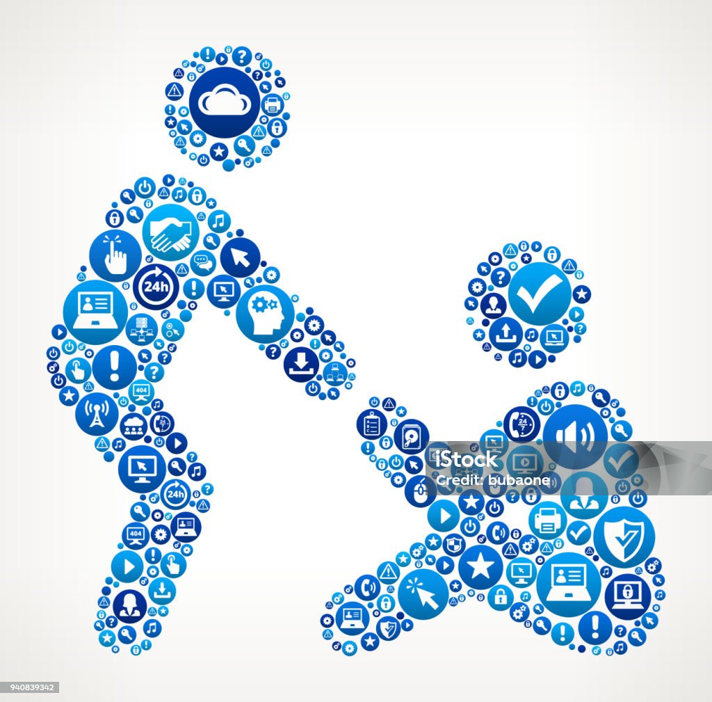Helping Hand Computer Tech Support Stock Illustration - Download Image ...