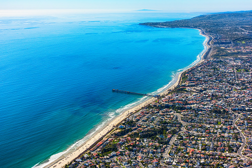 A wide angle view of San Clemente, California, located in southern Orange County.