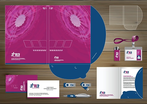 Digital Process Folder Layout Folder Template Design For Digital Technology Company Element Of ...