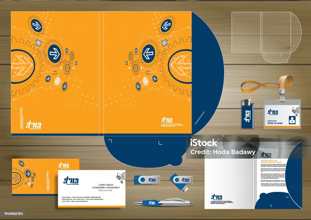 Rectro Tech Folder Design Folder Template Design For Digital Technology Company Element Of ...