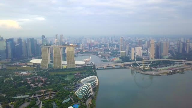 Aerial view of Marina Bay Sands revealing Singapore City Skyline