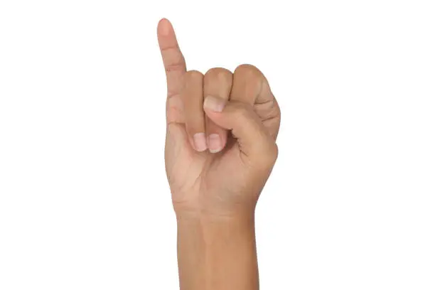 Photo of Little finger on a white background