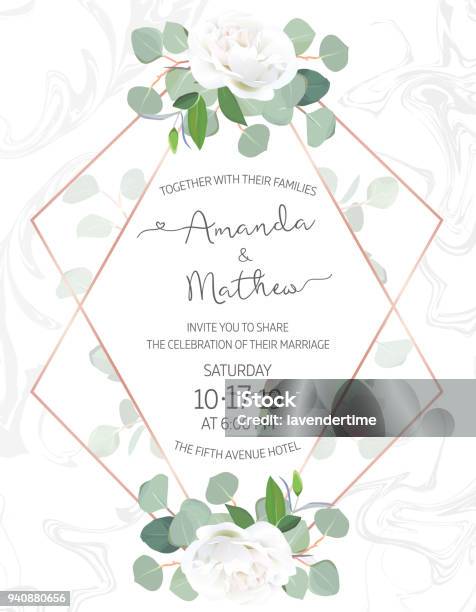 Polygonal Floral Vector Design Frame Stock Illustration - Download Image Now - Flower, White Color, Eucalyptus Tree