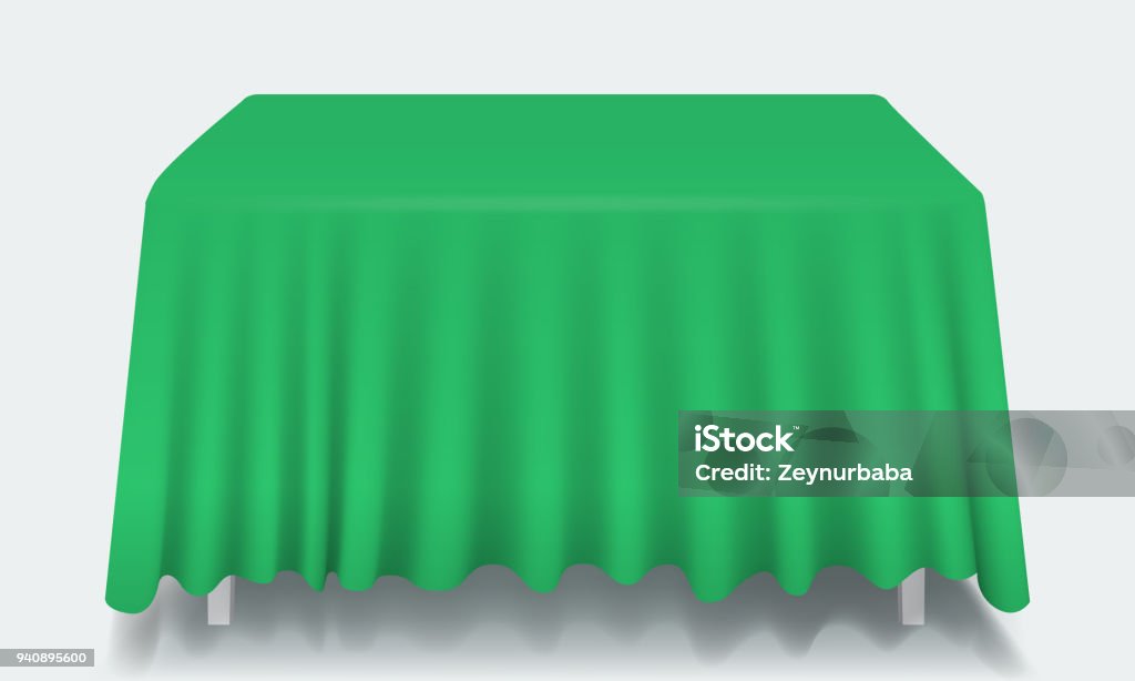 Ilustración de Vector Verde Mesa Rectangular Mantel Aislado y más Vectores Libres de Derechos de Acontecimiento - iStock