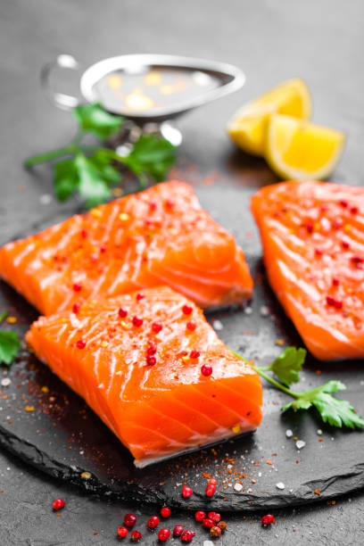 istock Salmon. Fresh salmon fish. Raw salmon fish fillet 940895792