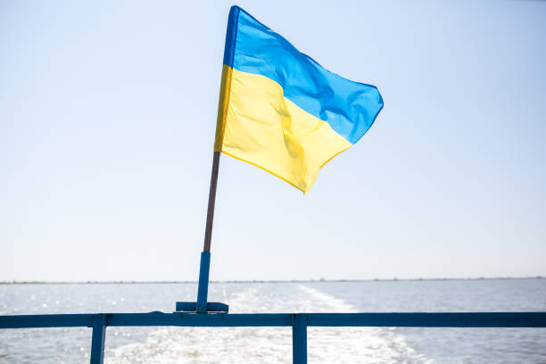 istock Ukrainian flag on the mast 940901710
