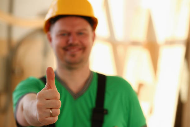 Manual worker working on home renovation process.