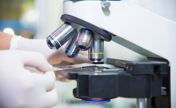 istock Close up microscope in laboratory medical concept. 940910204