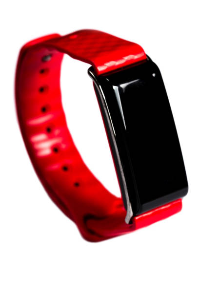 istock Red stilysh modern wristwatch isolated on a white background 940910800